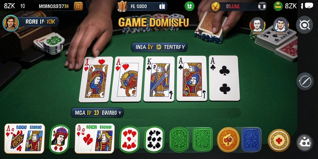Tampilan seru gameplay Domino di 8ZK.