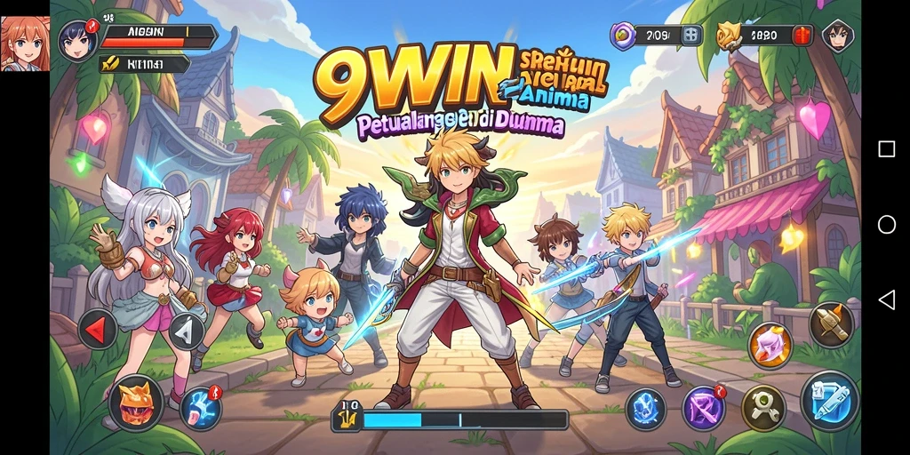 Tampilan menarik dari gameplay <strong>9WIN</strong> dengan karakter Anime yang beraksi.