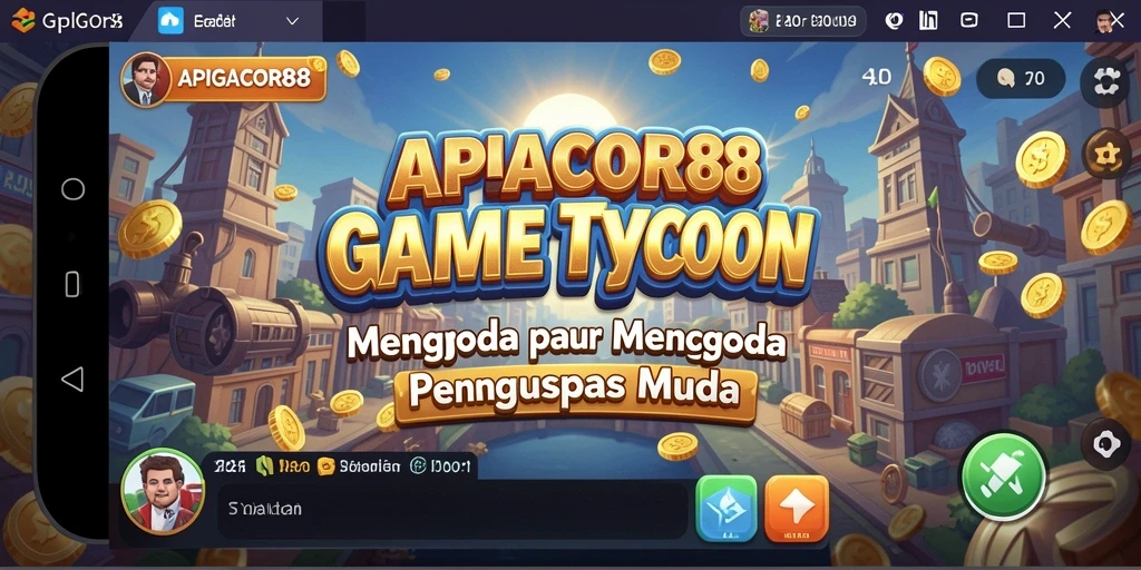 Tampilan gameplay seru saat membangun bisnis di APIGACOR88.