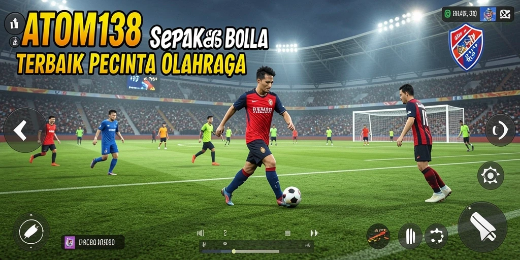 Tampilan menarik dari gameplay sepak bola di ATOM138.