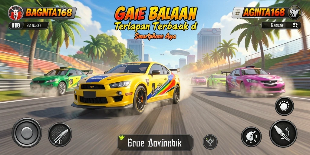 Screenshot pertarungan balapan mendebarkan di BAGINTA168.