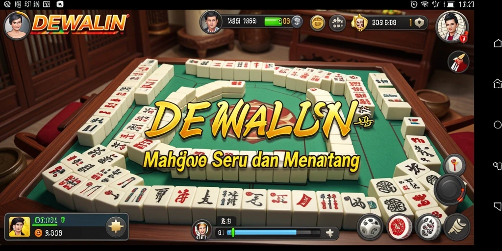 Tampilan gameplay seru dari DEWALIN memperlihatkan momen menegangkan permainan Mahjong.