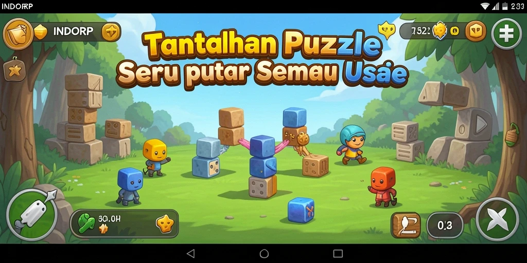 Tampilan gameplay INDORP dengan tantangan puzzle seru.