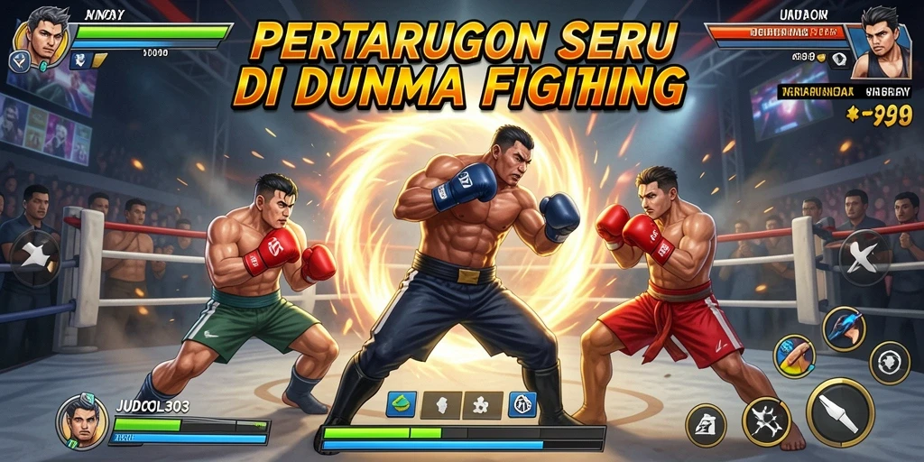 Tangkapan layar utama menampilkan aksi pertarungan epik dalam JUDOL303.