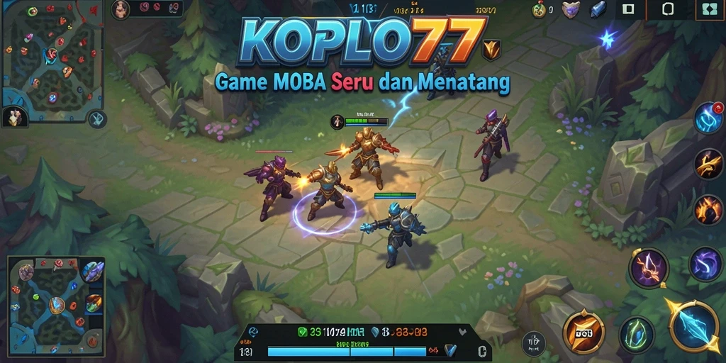Screenshot gameplay KOPLO77 menampilkan aksi seru dalam pertarungan MOBA.