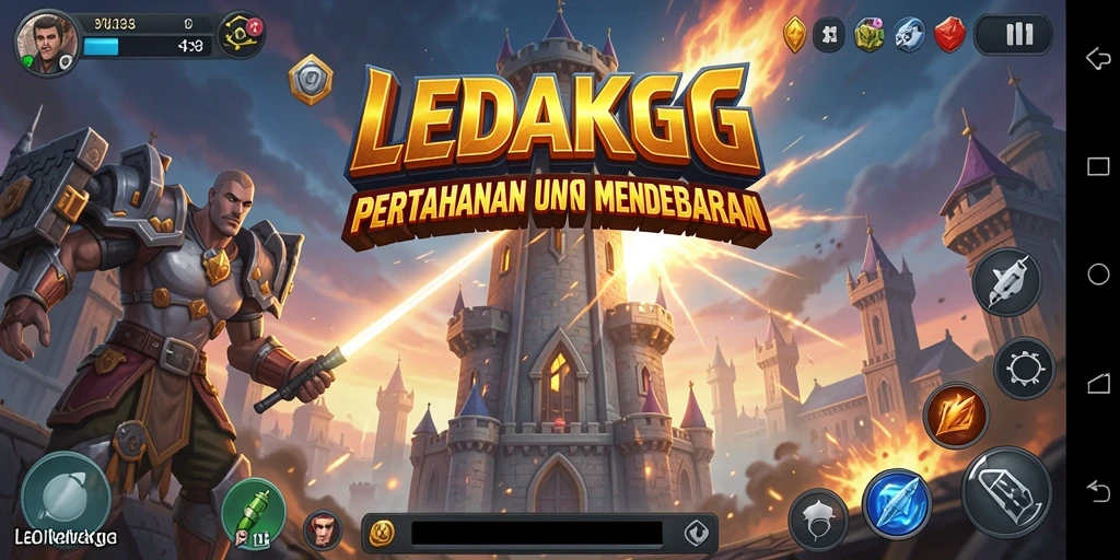 Tampilan menara pertahanan yang siap menghadapi gelombang musuh di LEDAKGG.