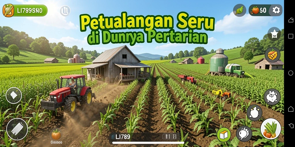 Tampilan gameplay <strong>LI789</strong> dalam pengelolaan ladang pertanian yang menyenangkan.