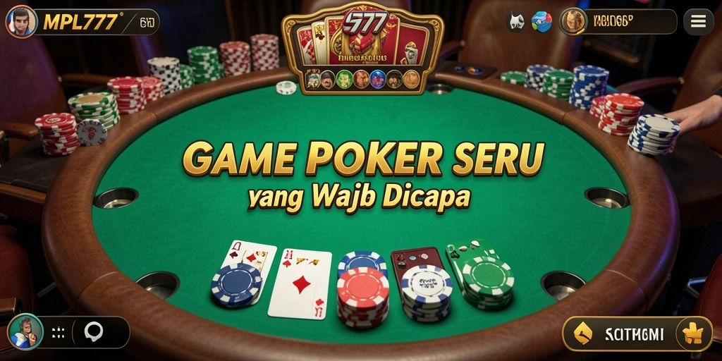 Screenshot gameplay MPL777 yang menunjukkan suasana meja Poker yang mendebarkan.