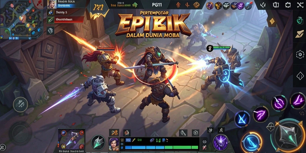 Screenshot PG11 menunjukkan aksi seru dalam permainan MOBA.